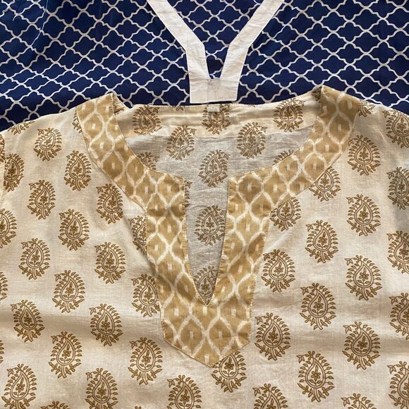 2 BOUTIQUE COTTON VOILE TUNICS, SWIM COVER UPS, LIKE NEW, SIZE MED - Picture 2 of 3